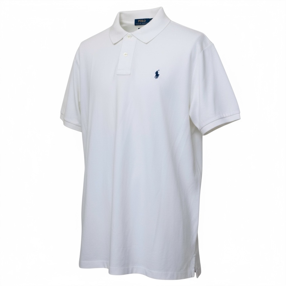 Polo by Ralph Lauren White Polo Shirt with Blue Logo - Picture 12 of 13